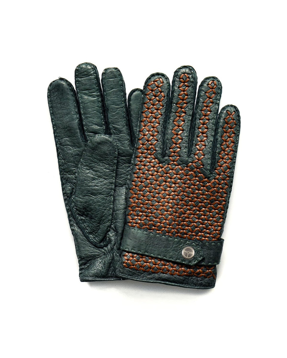 Bespoke - Peccary Leather and Cashmere Driving Gloves - Green