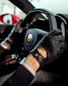 THE OUTLIERMAN gloves BESPOKE - Peccary Leather Driving Gloves - Black/Black