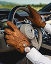BESPOKE - Peccary Leather Driving Gloves - Cork/Tan