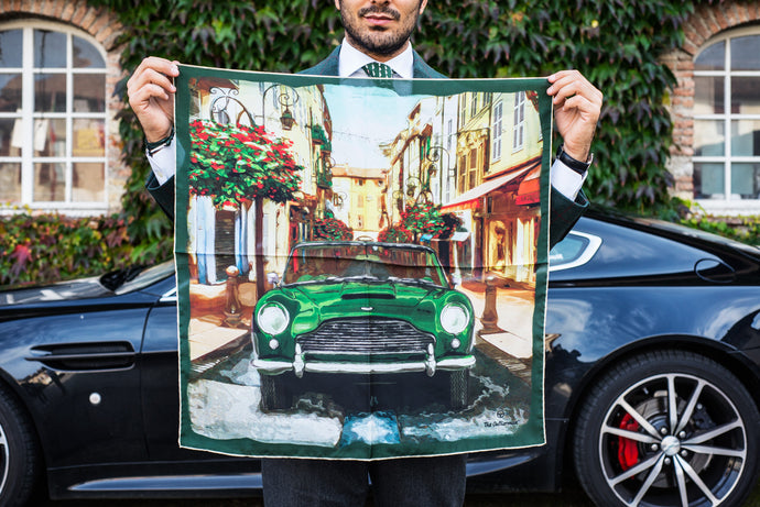 Introducing The Potrait silk scarves: (car)tistic paintings for classic style lovers