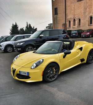 Marchettino tests the Alfa Romeo 4C Spider wearing The Outlierman driving gloves