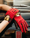 THE OUTLIERMAN gloves 7 MULSANNE 24 Hours of Le Mans - Ladies Driving Gloves - Hyper Black/Racing Red/Modena Yellow