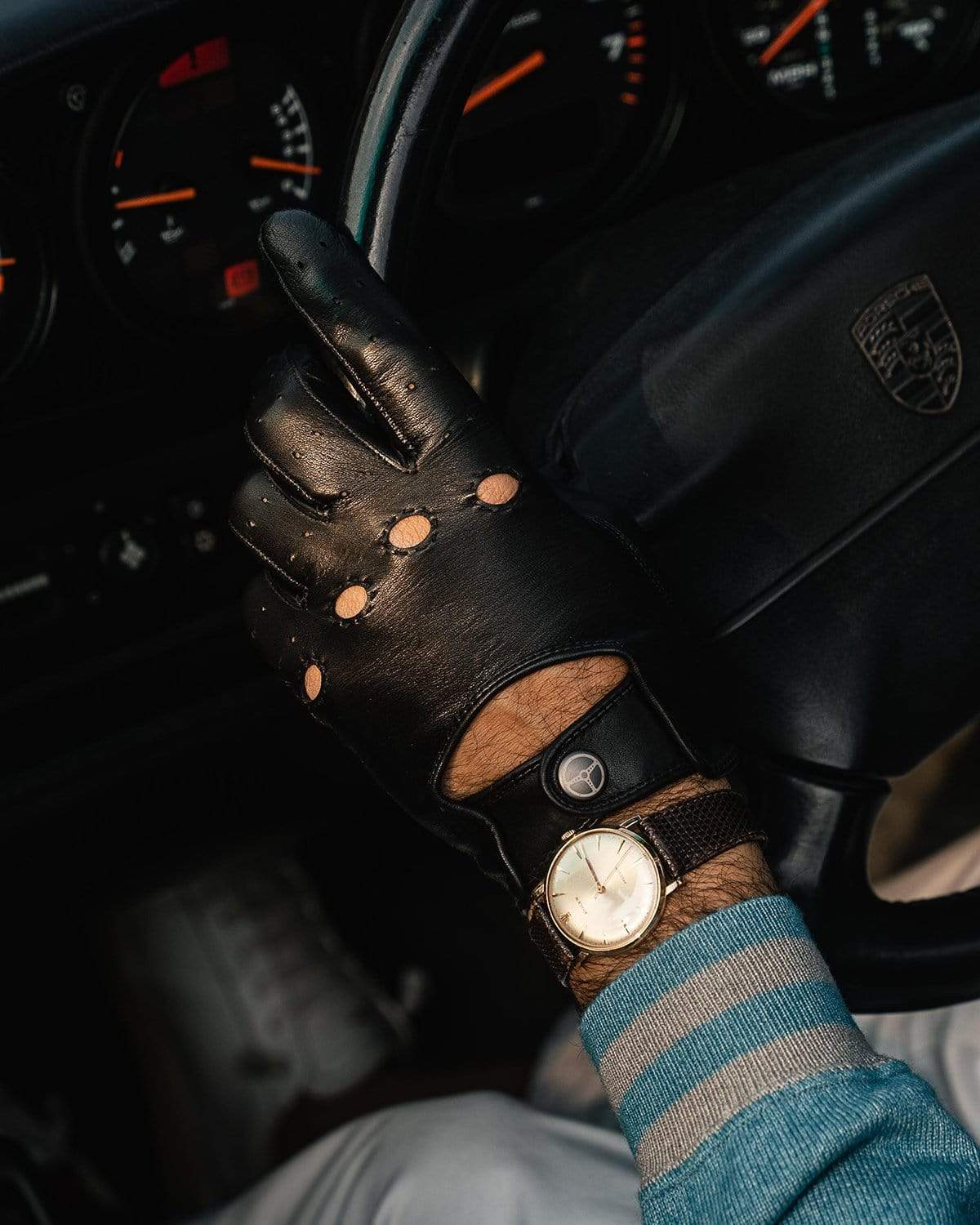 Authentic Race MK2 - Leather Driving Gloves - Black/Black – THE