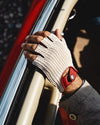 HERITAGE - Guanti da guida mezza dita con dorso crochet - Rosso