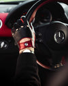 HERITAGE - Leather Driving Gloves - Black/Red