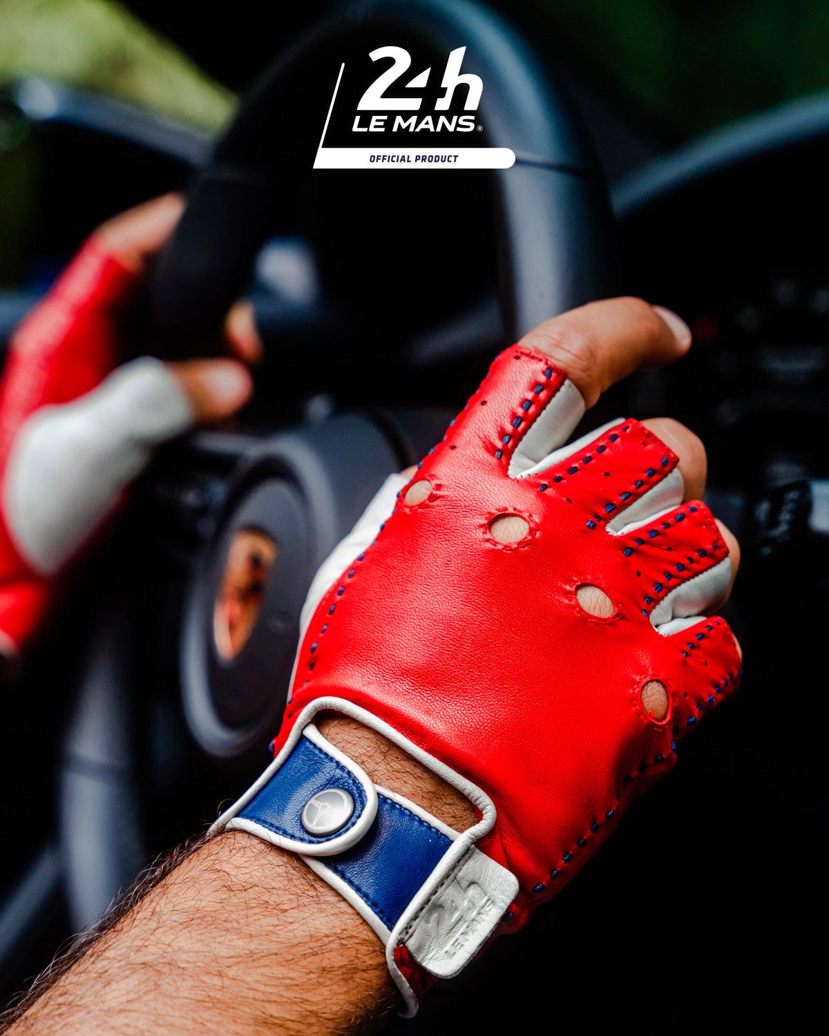 TERTRE ROUGE 24 Heures du Mans - Fingerless Driving Gloves - Red