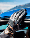 THE OUTLIERMAN gloves TOP GEAR - Deerskin Leather Driving Gloves - Deep Blue