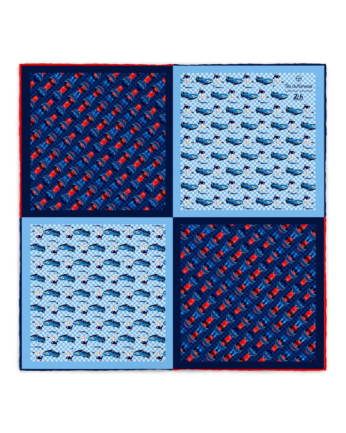 Gucci Double-g Print Silk Pocket Square In Blau