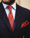 MIURA P400 S - Silk Tie - Red/Blue