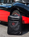 GLOBETROTTER - Full-grain Leather Trolley Bag - Black/Red