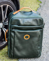 GLOBETROTTER - Full-grain Leather Trolley Bag - British Green/Tan